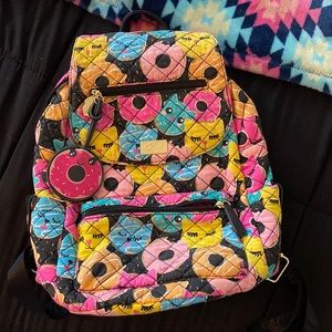 Cute betsey Johnson backpack purse cat donut 🍩 🍭💜